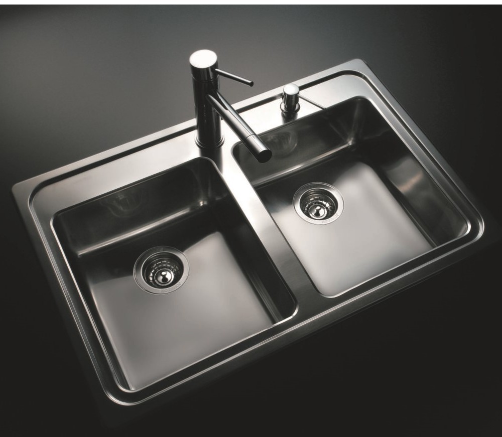 Bacha Acero Johnson Quadra-q084 Doble Marmoleria Giacomo Portaro